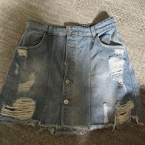 free people denim skirt - too big